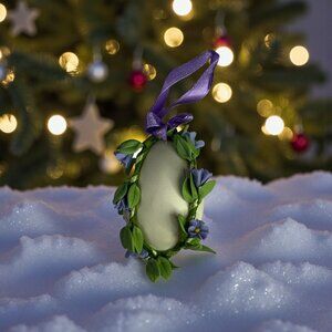 Department 56 Snowbunnies Blossoms & Bows Bisque Egg Easter Village 2006